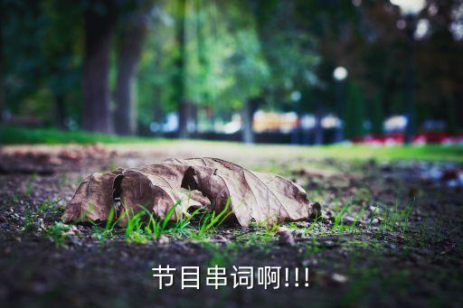 节目串词啊!!!