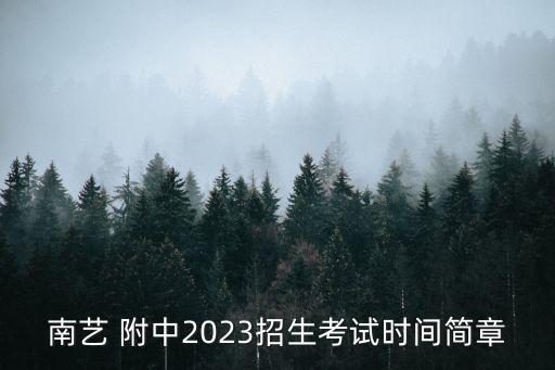 南艺 附中2023招生考试时间简章