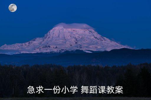 急求一份小学 舞蹈课教案