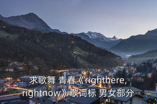 求歌舞 青春《righthere,rightnow》歌词标 男女部分