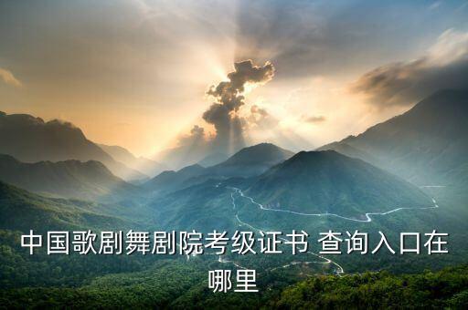 中国歌剧舞剧院考级证书 查询入口在哪里