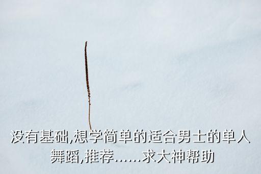 没有基础,想学简单的适合男士的单人 舞蹈,推荐……求大神帮助