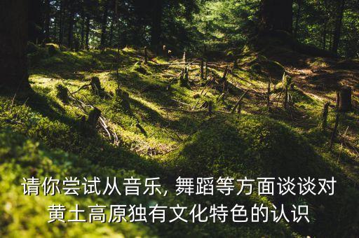 请你尝试从音乐, 舞蹈等方面谈谈对黄土高原独有文化特色的认识