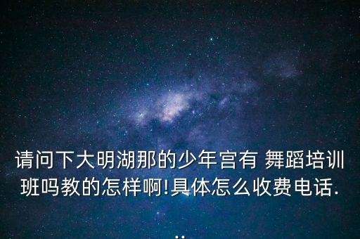 请问下大明湖那的少年宫有 舞蹈培训班吗教的怎样啊!具体怎么收费电话...