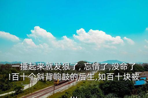 一捶起来就发狠了, 忘情了,没命了!百十个斜背响鼓的后生,如百十块被...