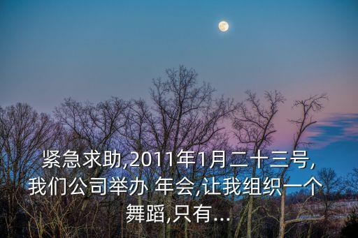 紧急求助,2011年1月二十三号,我们公司举办 年会,让我组织一个 舞蹈,只有...