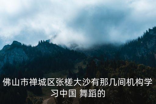 佛山市禅城区张槎大沙有那几间机构学习中国 舞蹈的