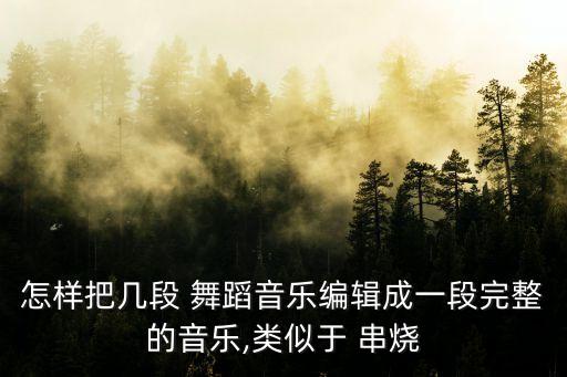 怎样把几段 舞蹈音乐编辑成一段完整的音乐,类似于 串烧