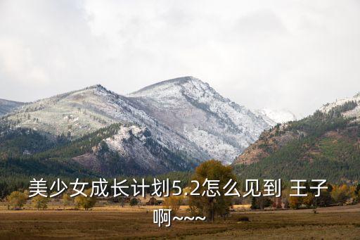 美少女成长计划5.2怎么见到 王子啊~~~