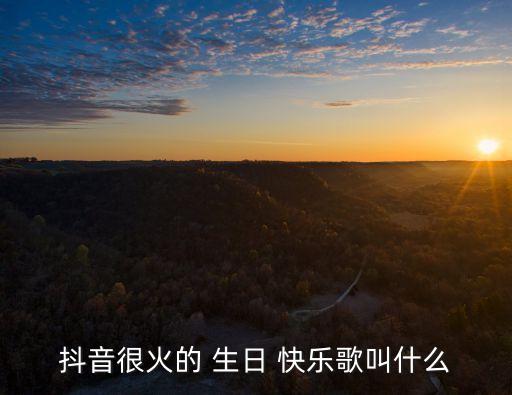 抖音很火的 生日 快乐歌叫什么