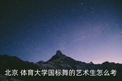北京 体育大学国标舞的艺术生怎么考