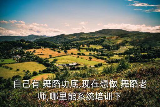 自己有 舞蹈功底,现在想做 舞蹈老师,哪里能系统培训下