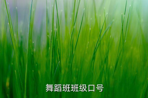  舞蹈班班级口号