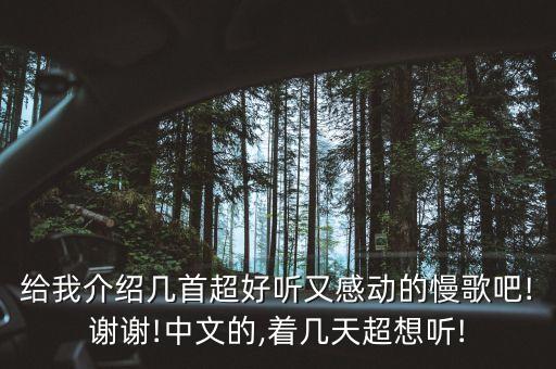 给我介绍几首超好听又感动的慢歌吧!谢谢!中文的,着几天超想听!