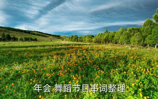  年会 舞蹈节目串词整理