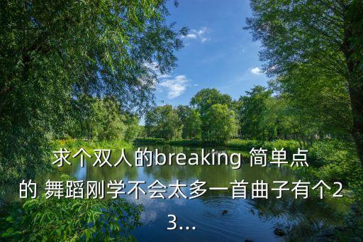 求个双人的breaking 简单点的 舞蹈刚学不会太多一首曲子有个23...