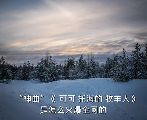 “神曲”《 可可 托海的 牧羊人》是怎么火爆全网的