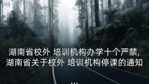 湖南省校外 培训机构办学十个严禁,湖南省关于校外 培训机构停课的通知...
