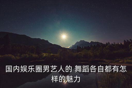 国内娱乐圈男艺人的 舞蹈各自都有怎样的魅力