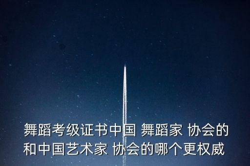  舞蹈考级证书中国 舞蹈家 协会的和中国艺术家 协会的哪个更权威