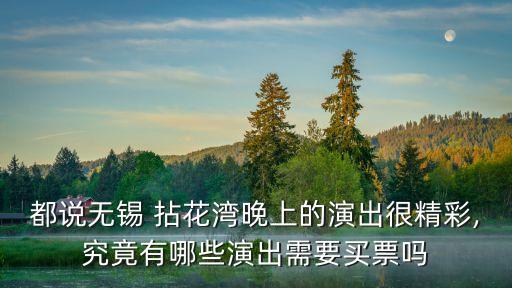 都说无锡 拈花湾晚上的演出很精彩,究竟有哪些演出需要买票吗