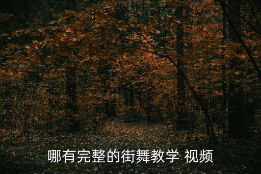 哪有完整的街舞教学 视频