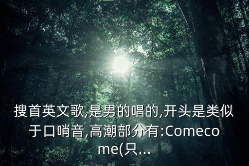 搜首英文歌,是男的唱的,开头是类似于口哨音,高潮部分有:Comecome(只...