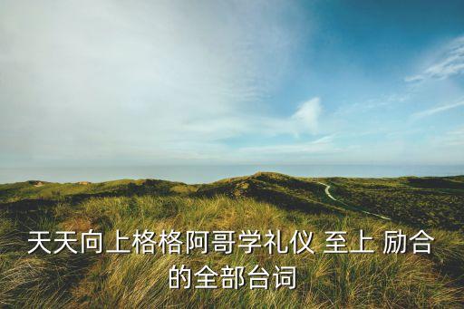 天天向上格格阿哥学礼仪 至上 励合的全部台词
