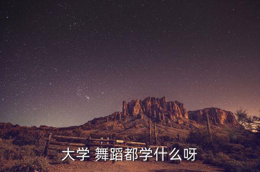 大学 舞蹈都学什么呀