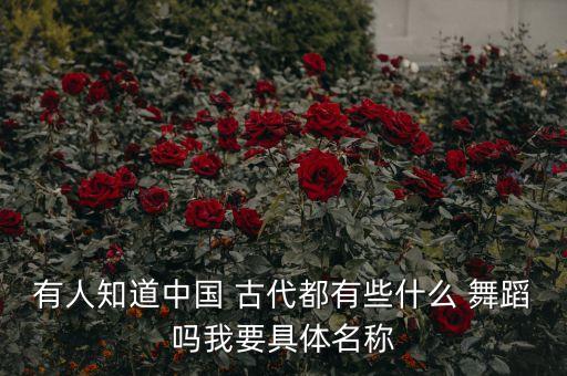 有人知道中国 古代都有些什么 舞蹈吗我要具体名称