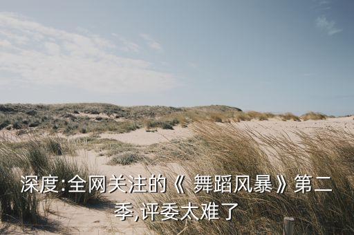 深度:全网关注的《 舞蹈风暴》第二季,评委太难了