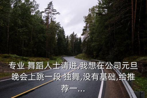 专业 舞蹈人士请进,我想在公司元旦晚会上跳一段 独舞,没有基础,给推荐一...