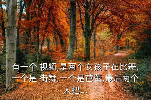 有一个 视频,是两个女孩子在比舞,一个是 街舞,一个是芭蕾,最后两个人把...