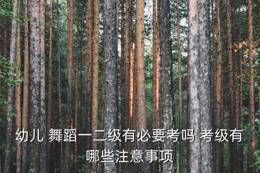幼儿 舞蹈一二级有必要考吗 考级有哪些注意事项