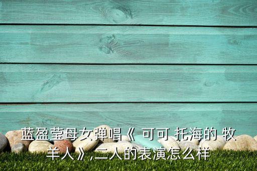 蓝盈莹母女弹唱《 可可 托海的 牧羊人》,二人的表演怎么样