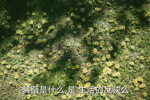  舞蹈是什么,是 生活的反映么