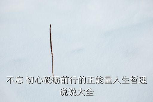 不忘 初心砥砺前行的正能量人生哲理说说大全