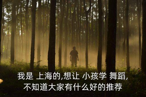 我是 上海的,想让 小孩学 舞蹈,不知道大家有什么好的推荐