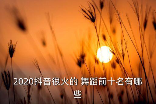 三段舞室比较火的舞蹈