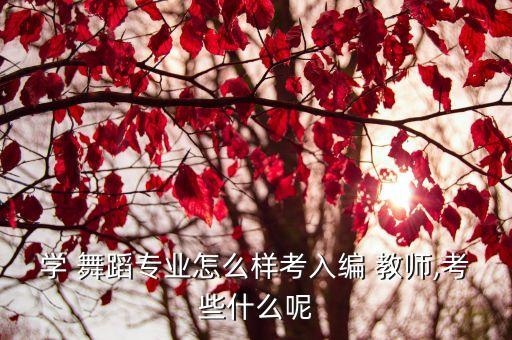 学 舞蹈专业怎么样考入编 教师,考些什么呢