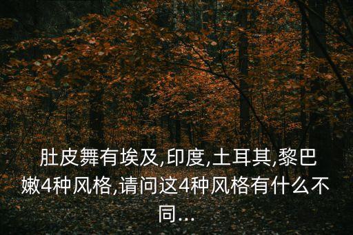  肚皮舞有埃及,印度,土耳其,黎巴嫩4种风格,请问这4种风格有什么不同...