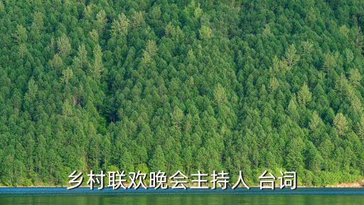 乡村联欢晚会主持人 台词
