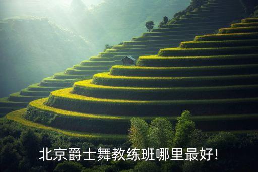 北京爵士舞教练班哪里最好!