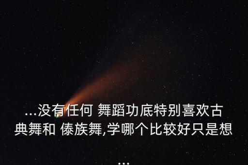 ...没有任何 舞蹈功底特别喜欢古典舞和 傣族舞,学哪个比较好只是想...