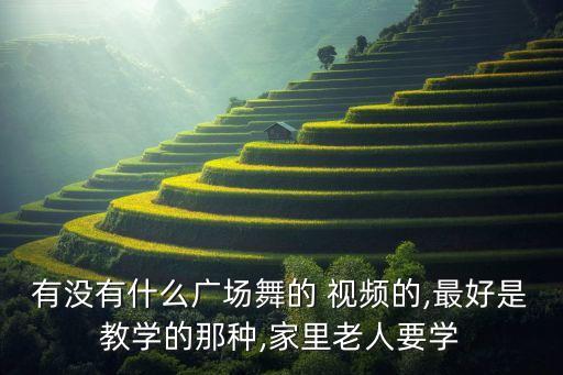 有没有什么广场舞的 视频的,最好是教学的那种,家里老人要学