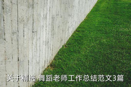 关于精选 舞蹈老师工作总结范文3篇