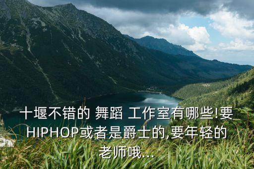 十堰不错的 舞蹈 工作室有哪些!要HIPHOP或者是爵士的,要年轻的老师哦...