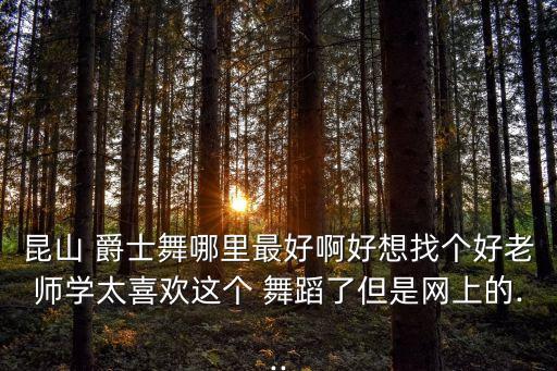 昆山 爵士舞哪里最好啊好想找个好老师学太喜欢这个 舞蹈了但是网上的...