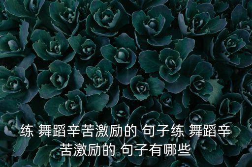 练 舞蹈辛苦激励的 句子练 舞蹈辛苦激励的 句子有哪些