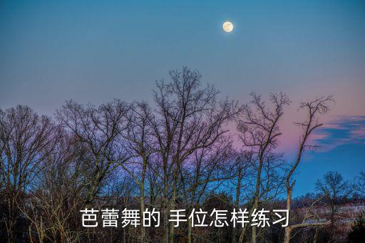  芭蕾舞的 手位怎样练习